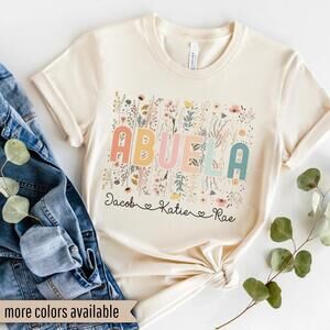 Abuela Shirt With Grand , Personalized Abuela Wildflowers